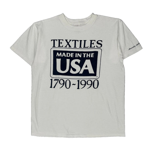 Textiles Made In The USA 1790-1990 Delta T-Shirt - Large White Cotton