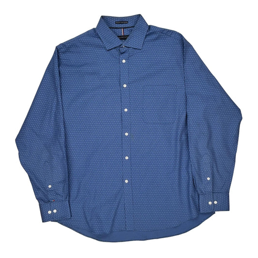 Tommy Hilfiger Polka Dot Shirt - XL Blue Cotton