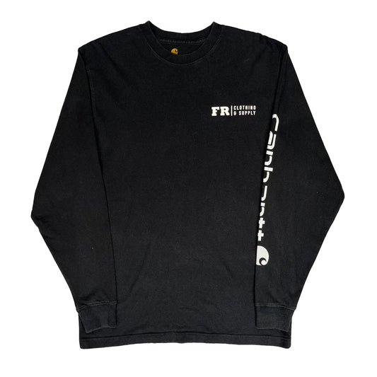 Carhartt Long Sleeve T-Shirt - Small Black Cotton