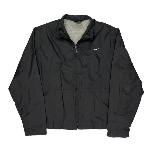 Vintage Nike Windbreaker - Large Black Polyester
