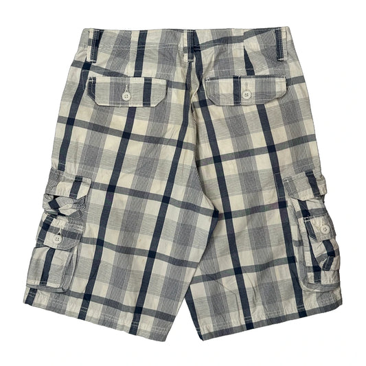 Lee Checked Cargo Shorts - 30W 10L White Cotton