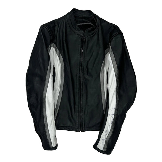 Unbranded Motorcycle Leather Jacket - Medium Black Leather