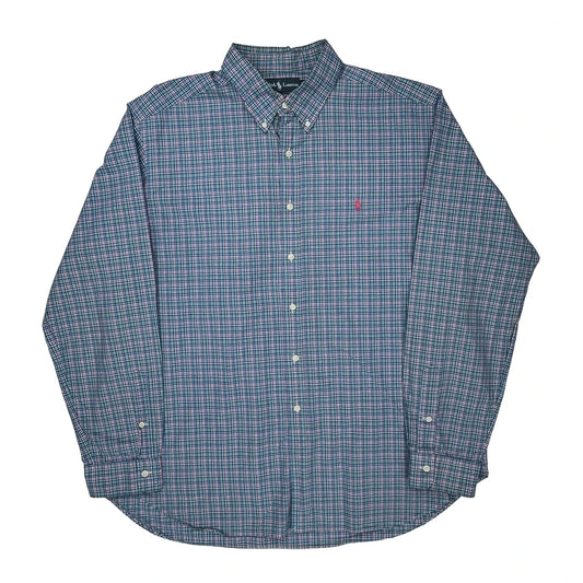 Ralph Lauren Checked Shirt - 2XL Blue Cotton