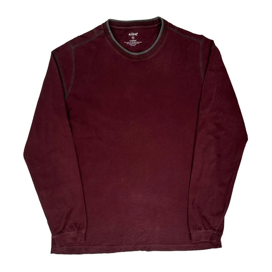 Kuhl Long Sleeve T-Shirt - Medium Burgundy Cotton