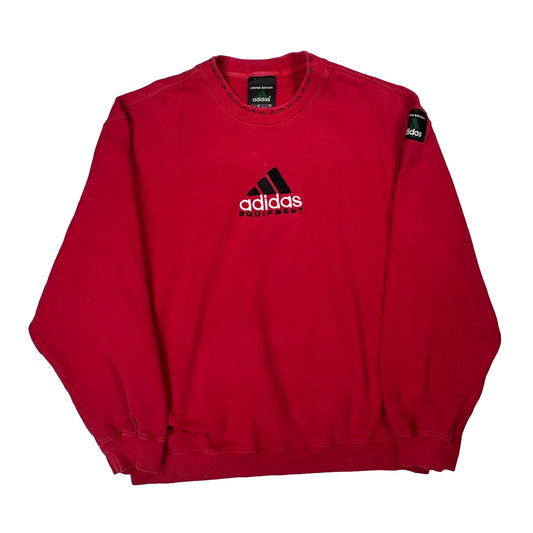 Adidas Equipment Spellout Sweatshirt - 2XL Red Cotton