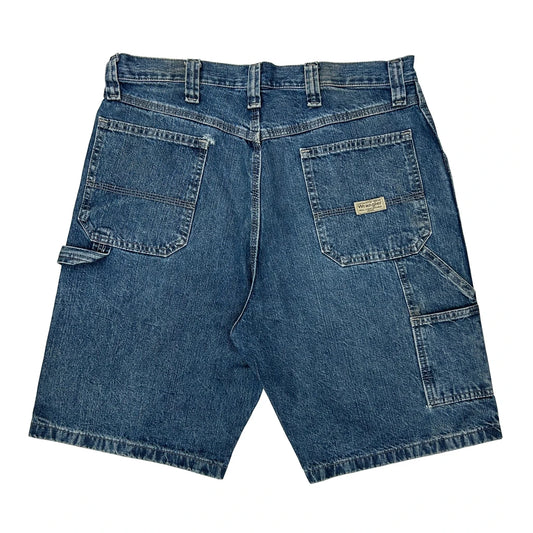 Wrangler Double Knee Denim Shorts - 36W 10L Blue Denim