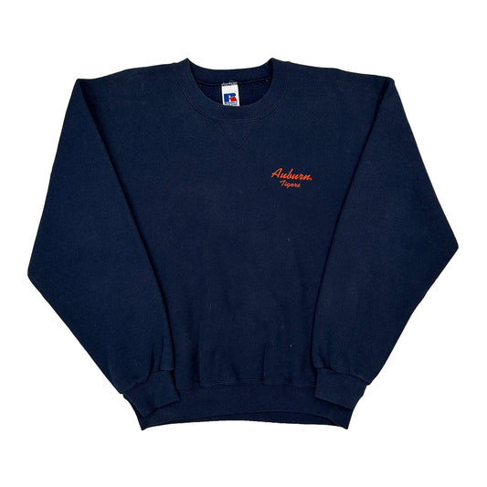 Vintage Russell Athletic College Sweatshirt - Medium Navy Cotton