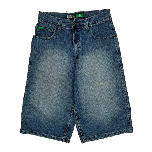 Southpole Baggy Denim Shorts - 28W 15L Blue Denim