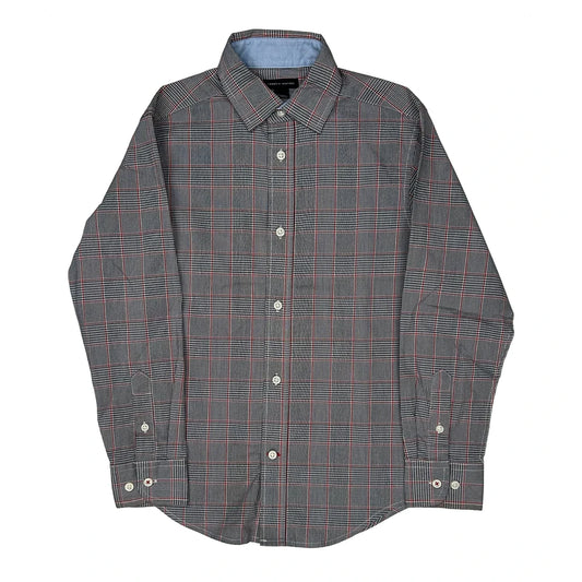 Vintage Age 8 Tommy Hilfiger Checked Patterned Shirt - Medium Grey Cotton