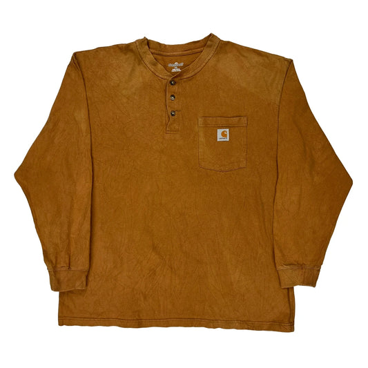 Carhartt Long Sleeve T-Shirt - XL Brown Cotton