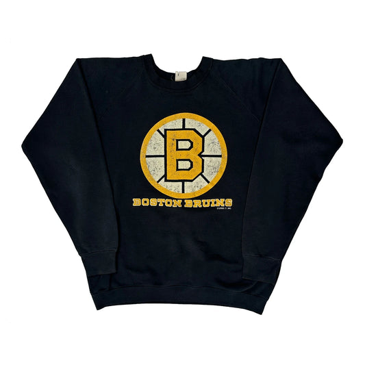 Boston Bruins N.H.L. Graphic Sweatshirt - Large Black Cotton Blend