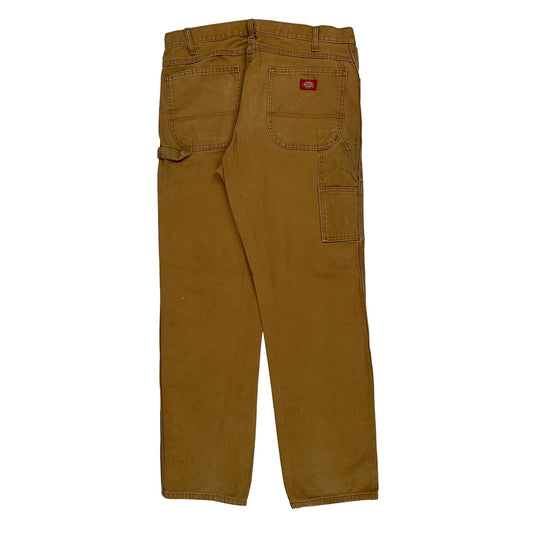 Dickies Carpenter Trousers - 35W 31L Brown Cotton