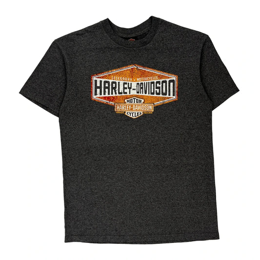 Motorcycles Harley Davidson Graphic T-Shirt - Large Grey Cotton Blend