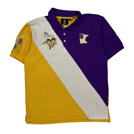 Minnesota Vikings Nfl Football Polo Shirt - Large Multicoloured Cotton