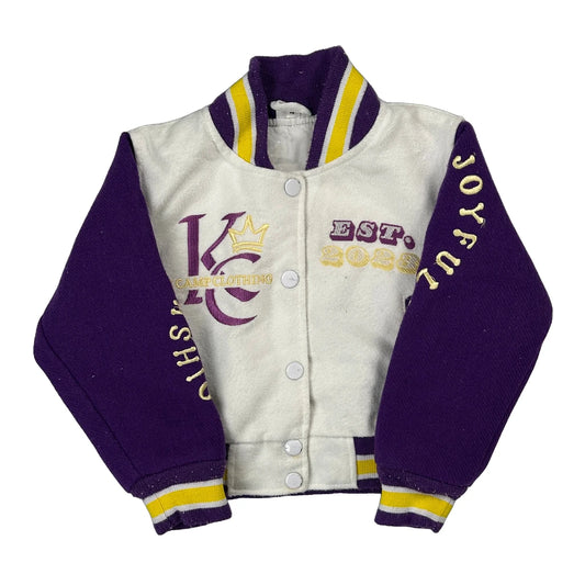 Age 4 Unbranded Graphic Varsity Jacket - Small Purple Polyester
