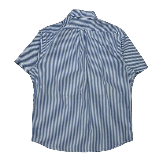 Ralph Lauren Striped Short Sleeve Shirt - Large Blue Cotton