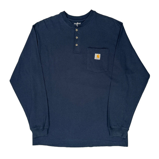 Carhartt Long Sleeve T-Shirt - Medium Navy Cotton