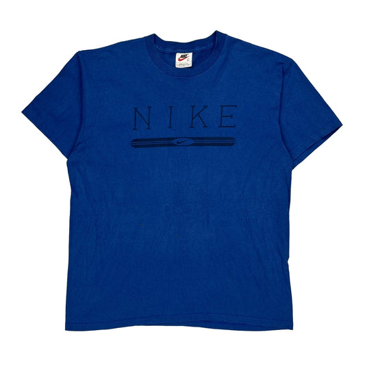 Made In Usa Nike T-Shirt - Large Blue Cotton