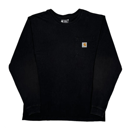 Vintage Carhartt Long Sleeve T-Shirt - Medium Black Cotton
