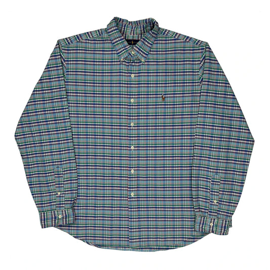 Ralph Lauren Checked Shirt - 2XL Blue Cotton