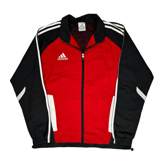 Adidas Striped Track Jacket - Large Black Polyester