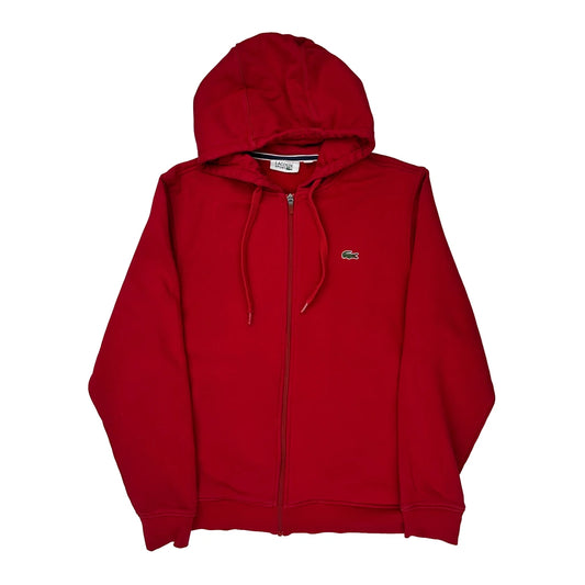Vintage Lacoste Hoodie - XL Red Cotton