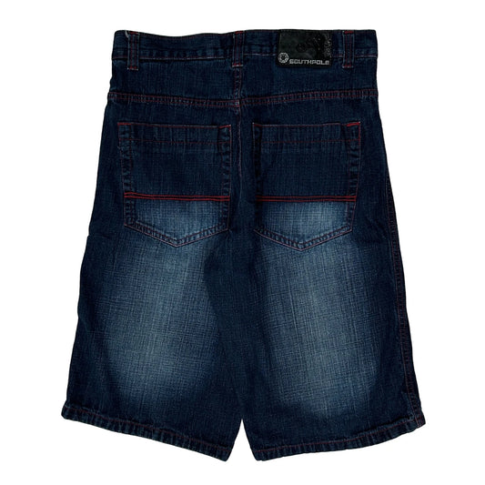 South Pole Baggy Denim Shorts - 34W 15L Dark Wash Denim