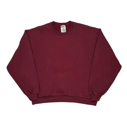 Jerzees Sweatshirt - Large Burgundy Cotton Blend