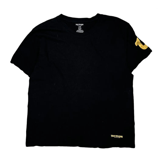 True Religion T-Shirt - Large Black Cotton