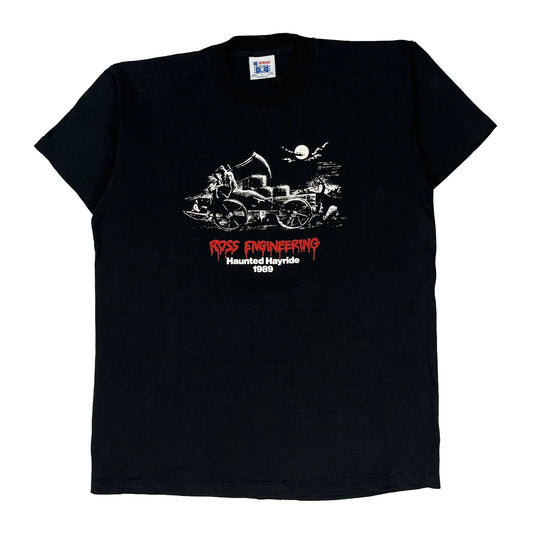 Haunted Hayride Americas Finest Single Stitch T-Shirt - Large Black Cotton