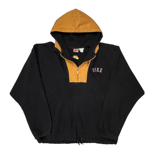 Nike Spellout Hoodie - Large Black Cotton