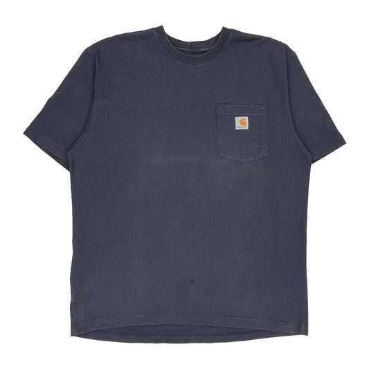 Carhartt T-Shirt - Large Blue Cotton