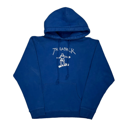 San Francisco Thrasher Graphic Hoodie - Small Blue Cotton