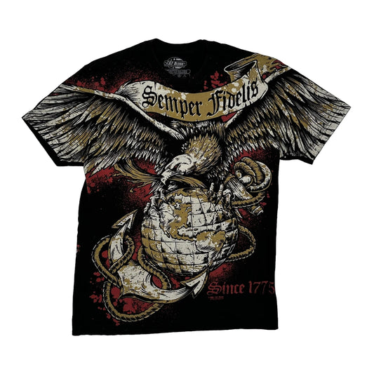 Semper Fidelis 7.62 Design Graphic T-Shirt - Medium Black Cotton