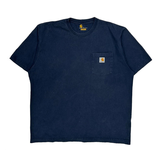 Carhartt T-Shirt - Large Blue Cotton