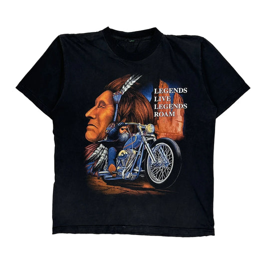Vintage Legends Live Legends Roam Harley Davidson T-Shirt - Large Black Cotton