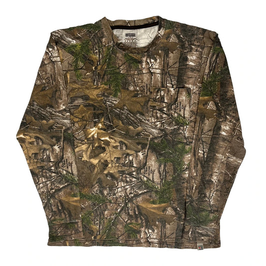 Russell Athletic Camo Long Sleeve T-Shirt - Large Camo Cotton