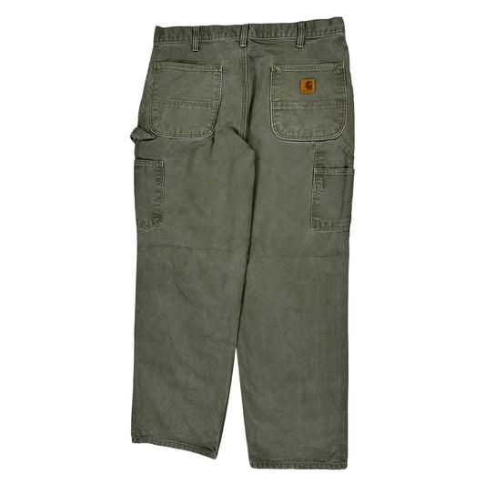Carhartt Carpenter Trousers - 36W 32L Green Cotton