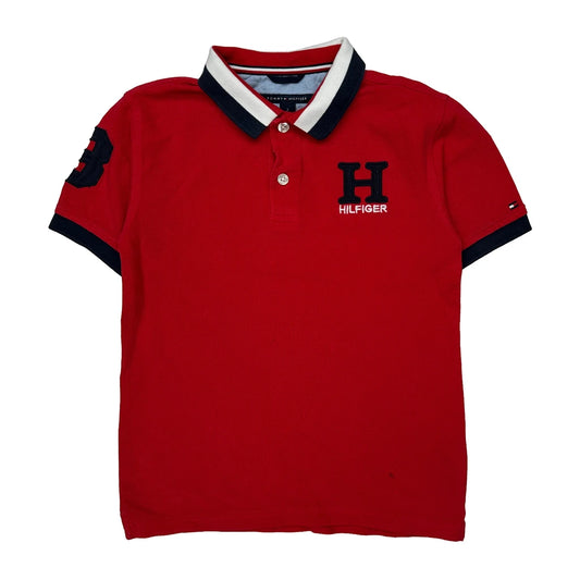 Age 7 Tommy Hilfiger Polo Shirt - Medium Red Cotton