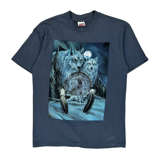 Alaska Anvil Single Stitch T-Shirt - Medium Blue Cotton