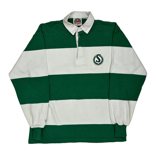 Saskatchewan Roughriders Cfl Barbarian Striped Rugby Shirt - XL Green Cotton
