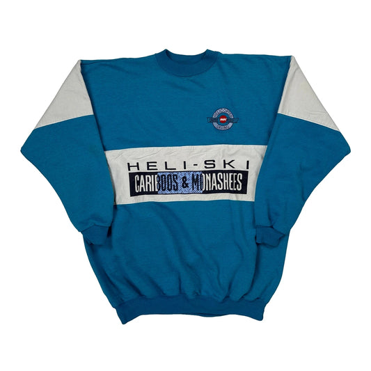 Heli-Ski Cariboos & Monashees Super Weights Graphic Sweatshirt - Medium Blue Cotton