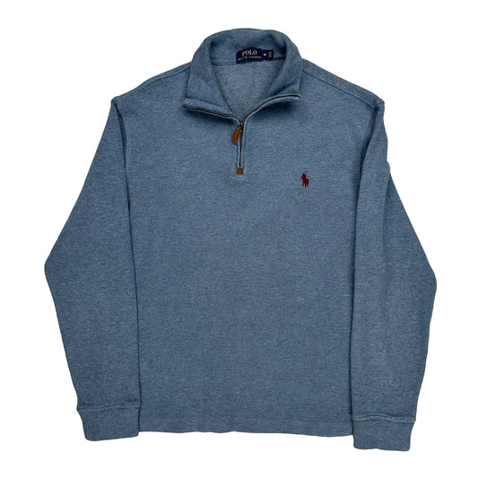 Polo By Ralph Lauren 1/4 Zip - Medium Blue Cotton