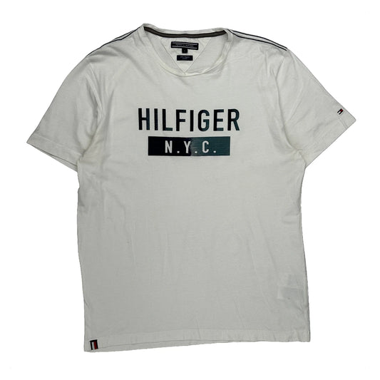 Tommy Hilfiger T-Shirt - Large White Cotton