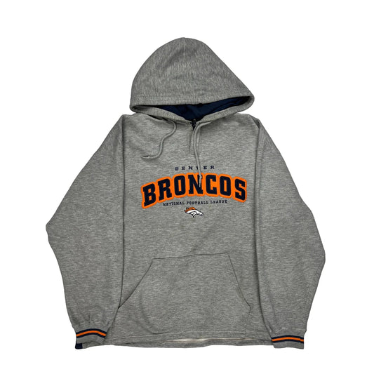 Denver Broncos Nfl Hoodie - XL Grey Polyester Blend