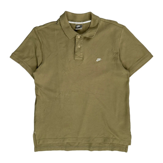 Nike Polo Shirt - Medium Khaki Cotton