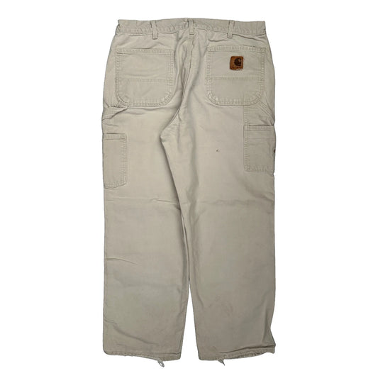 Vintage Carhartt Carpenter Trousers - 34W 29L Beige Cotton