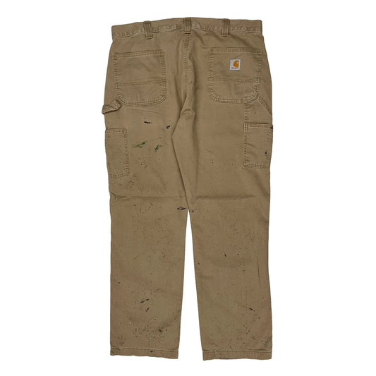 Carhartt Carpenter Trousers - 38W 32L Beige Cotton