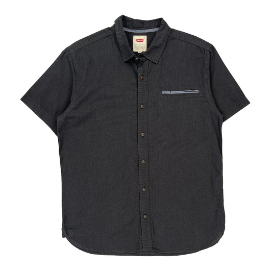 Levis Short Sleeve Shirt - Large Black Cotton Blend