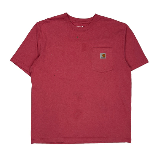 Carhartt T-Shirt - Large Red Cotton